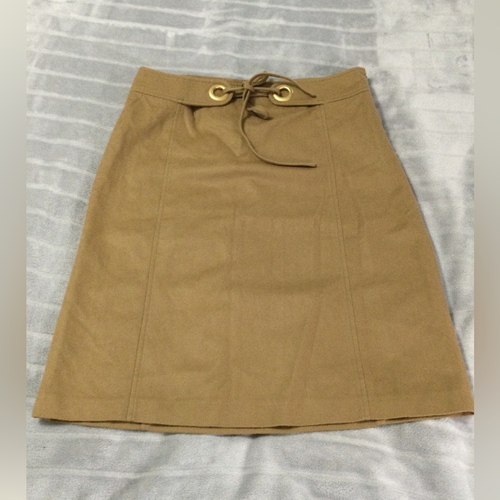 Red Valentino Wool Midi Tan Skirt Size 46